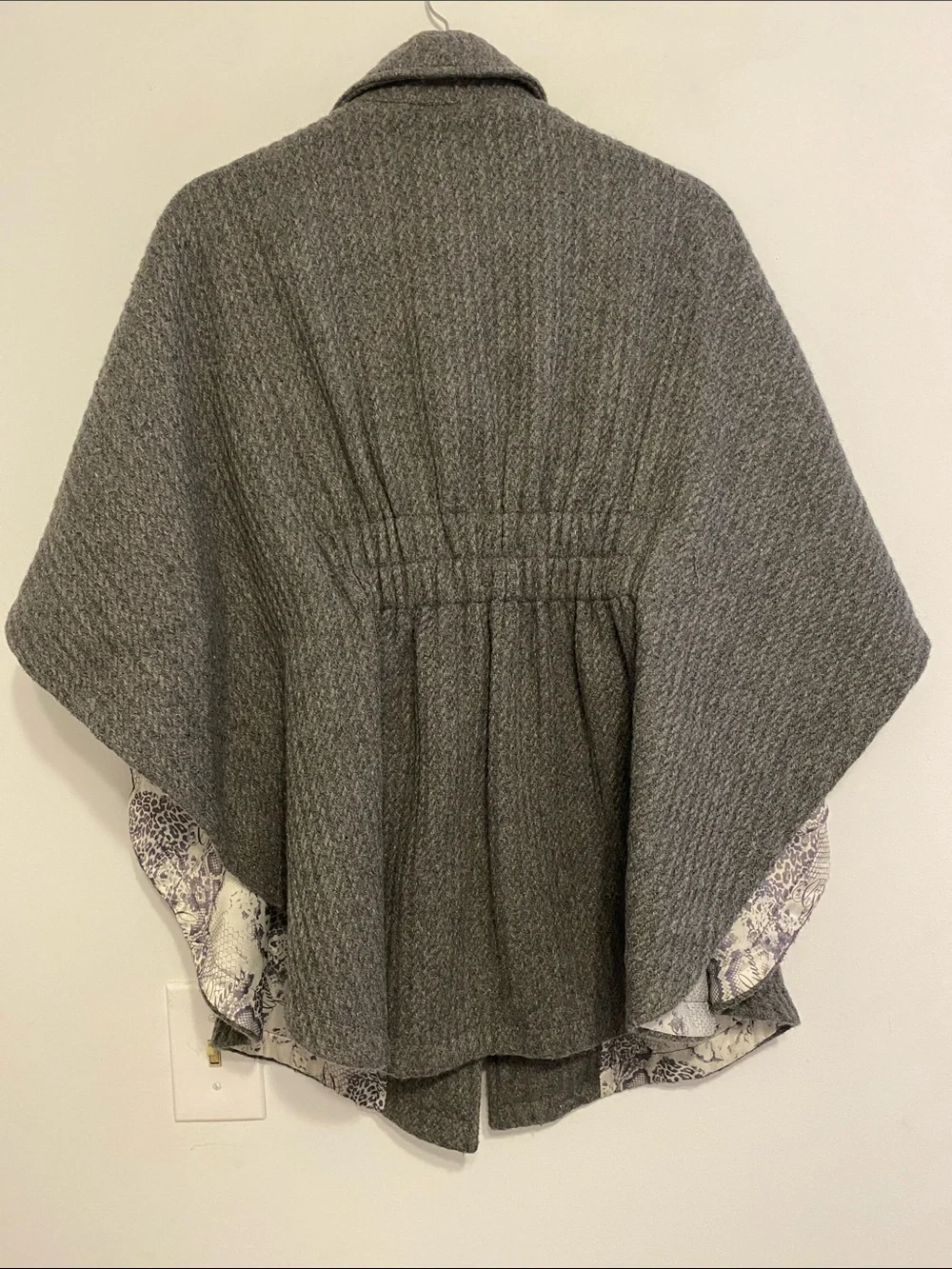 Guess Gray Women's Wool-Blend Cape Coat - Brand: minimal wear.  No fabric tag